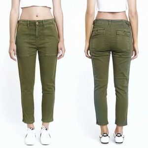 Pistola Mara Utility High Waist Crop Jeans Green Size 28